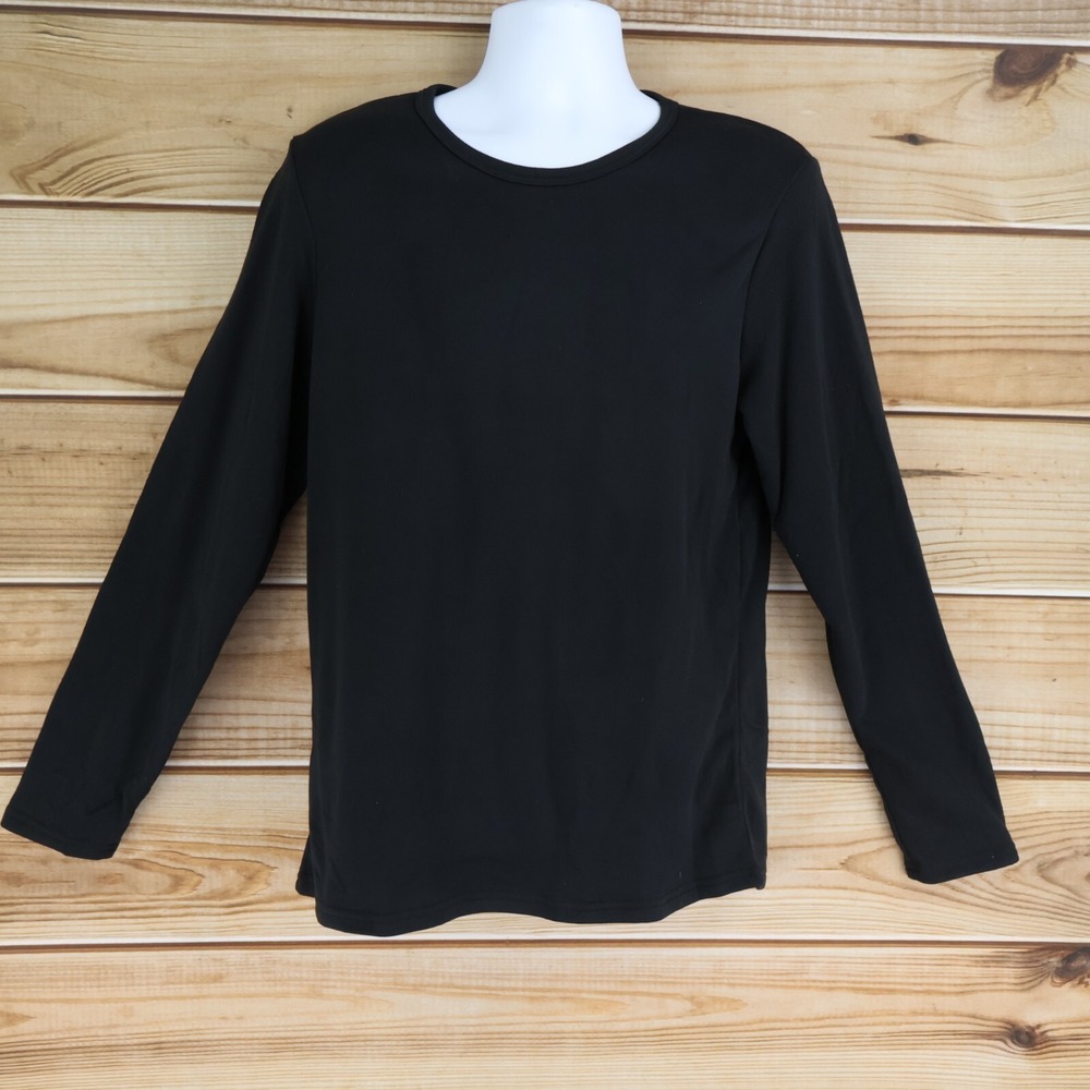 Gold Medal International Long Sleeve Shirt Womens‎ L Black Polyester Super Soft